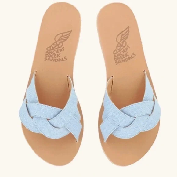 Ancient Greek Sandals Arachne Braided Raffia Slide Sandals NWT - Picture 4 of 12